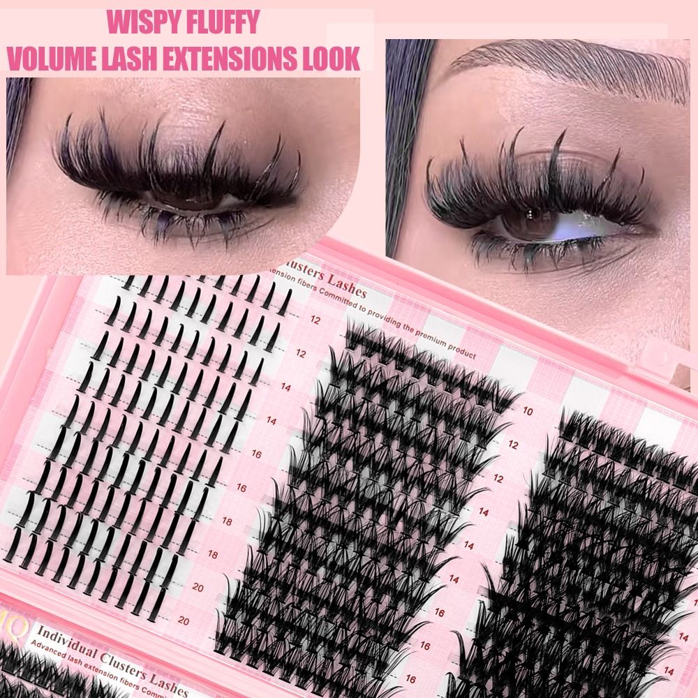 Eyelash Extension Look - رموش صناعية بطول 9-16 مم، مظهر