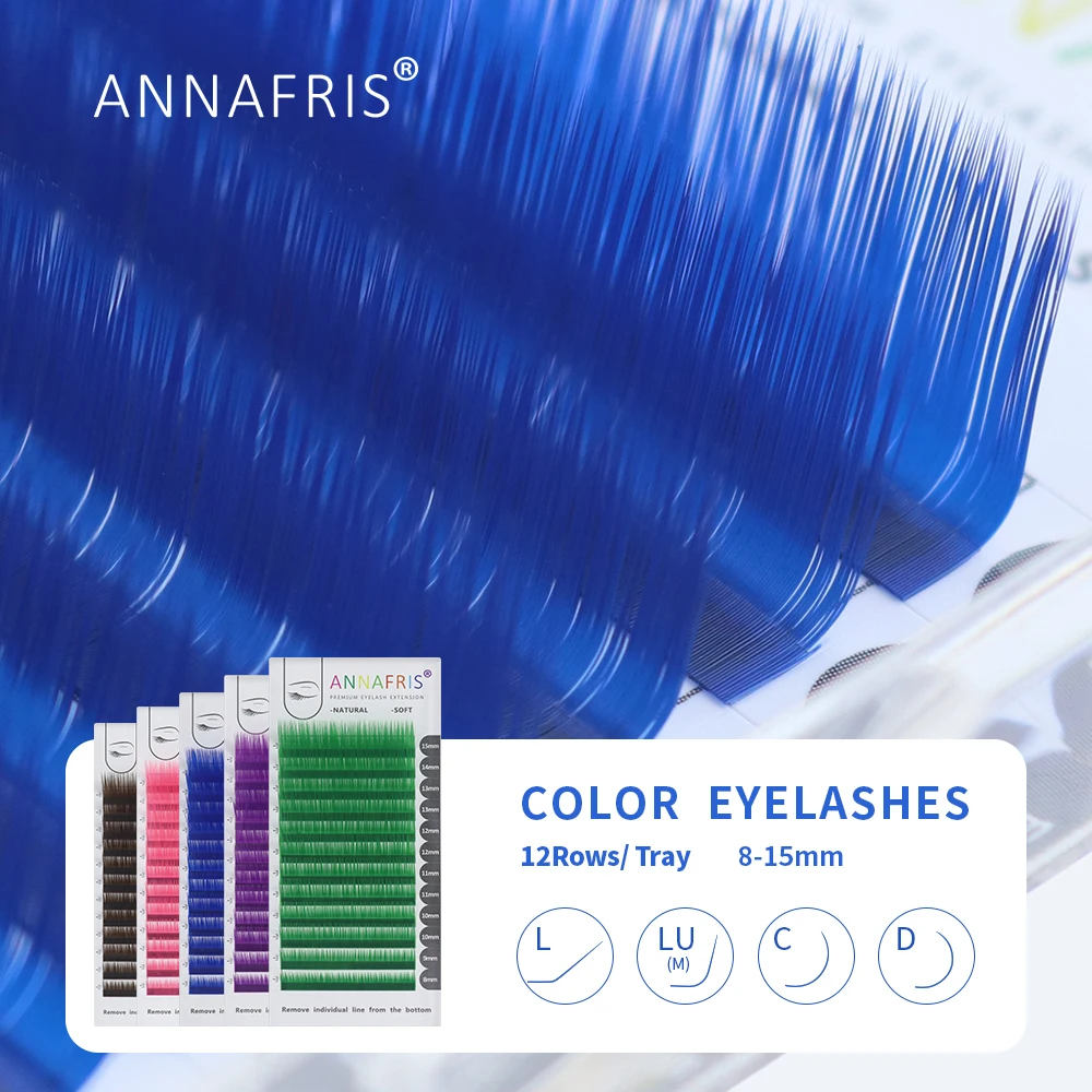 Eyelash Extension Russian - ANNAFRIS الفردية رموش مستعارة ملونة C
