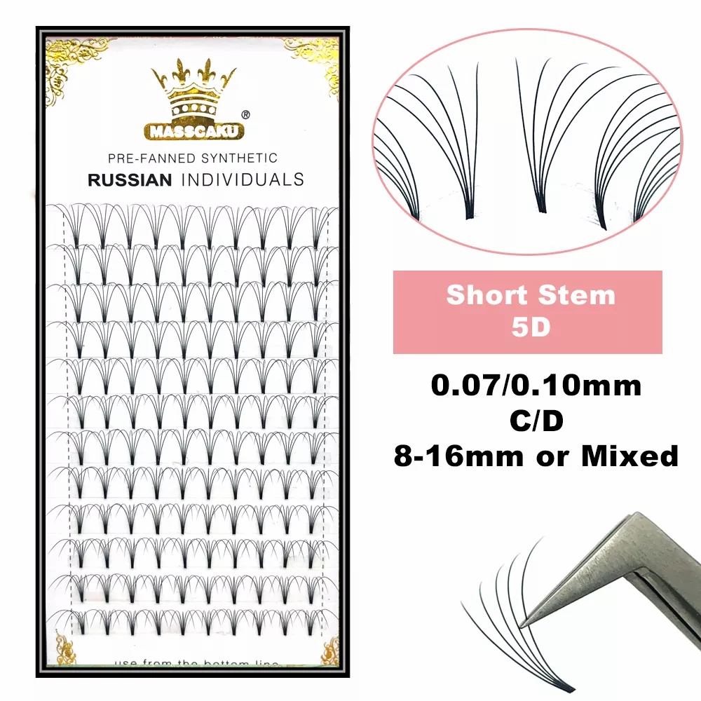 MASSCAKU ملحقات رموش جذعية قصي - مراجعة Eyelash Extension Russian وسعره