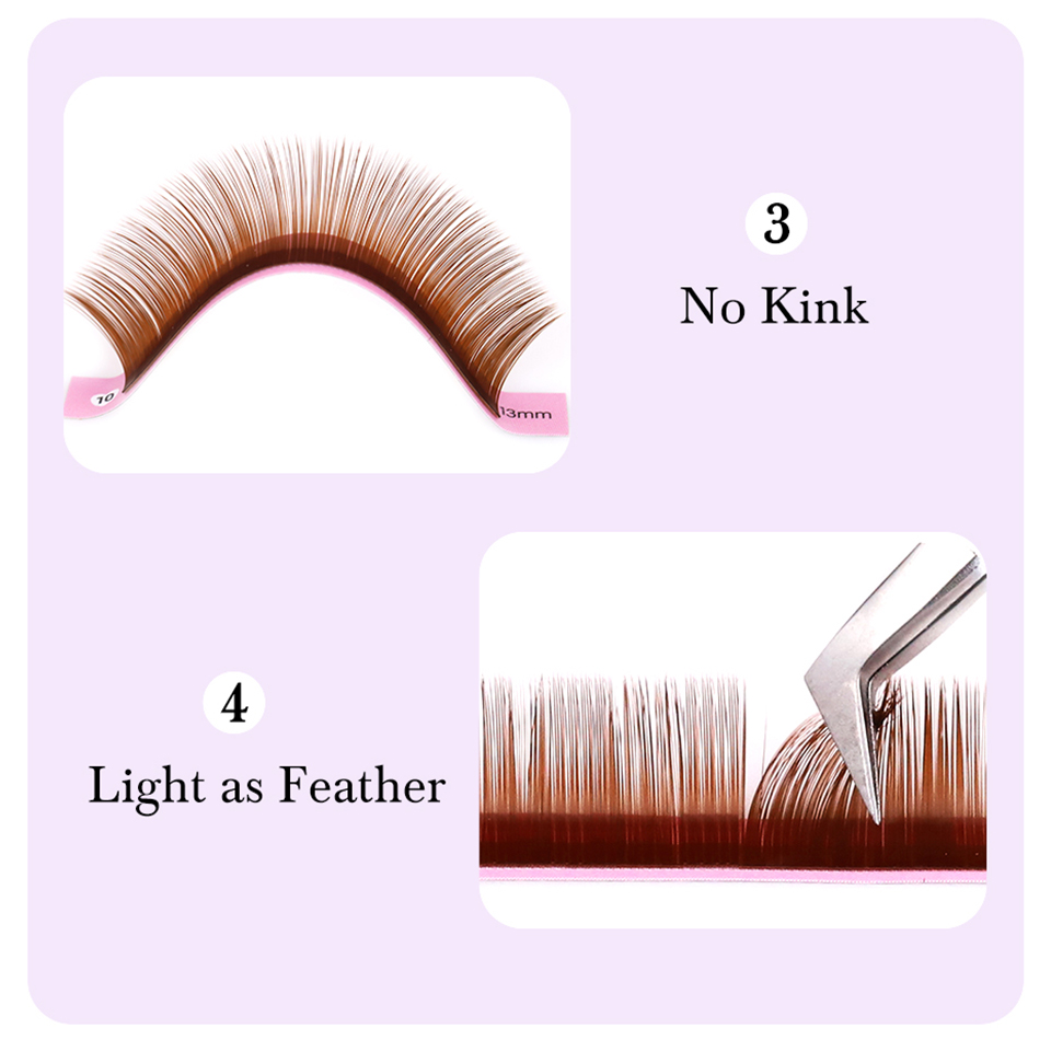 بني داكن رمش تمديد 0.05 0.07 م - مراجعة Eyelash Extension Russian وسعره