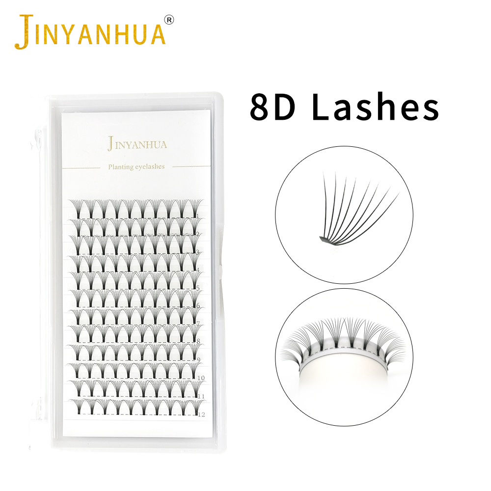 JINYANHUA 8D المشجعين رمش تمدي - مراجعة Eyelash Extension Russian وسعره