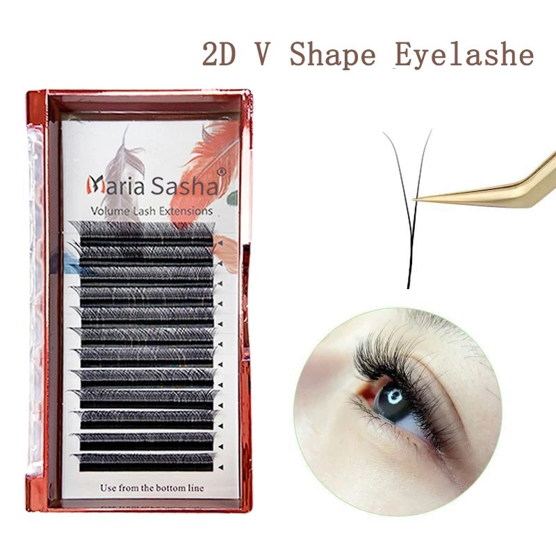 ماريا 2D Y شكل الرموش اليد قسط - مراجعة Eyelash Extension For Asian Eyes وسعره